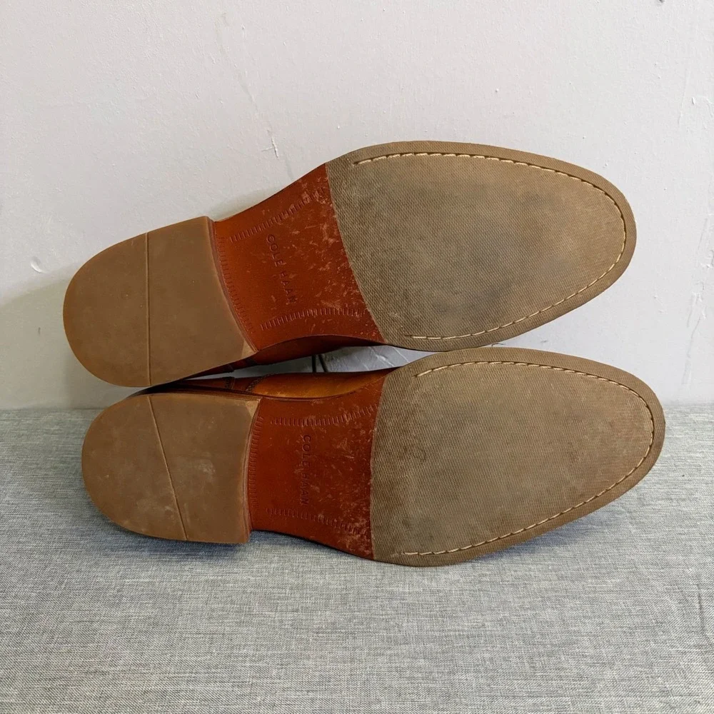 Cole Haan Oxford Dress‎ Shoes Mens 10 M Tan C12337 Cap Toe Leather Classic